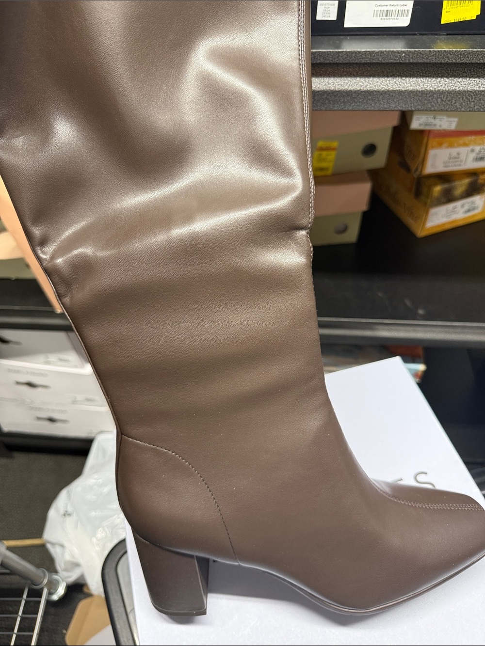 AEROSOLES Chocolate Brown Over-the-Knee Block Heel Boots SZ 9WW NWT